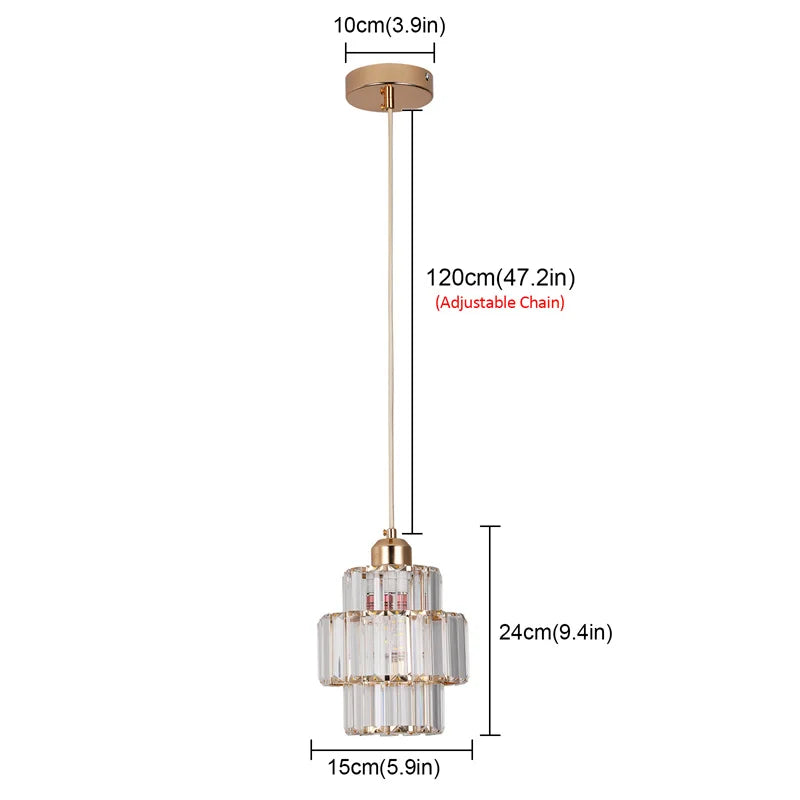 GreeLustr Modern Crystal Pendant Ceiling Light For Home Decor