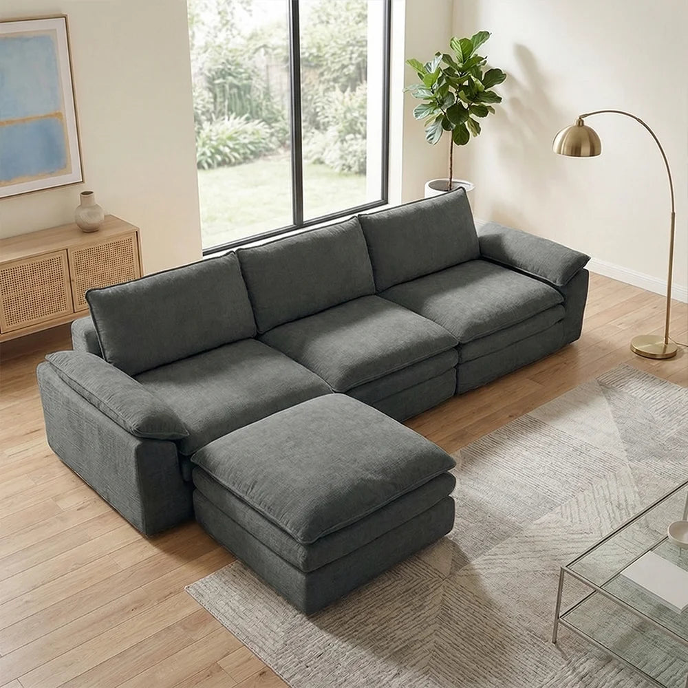 Modern Cloud Modular Sofa Set With Plush Cushions For Home
