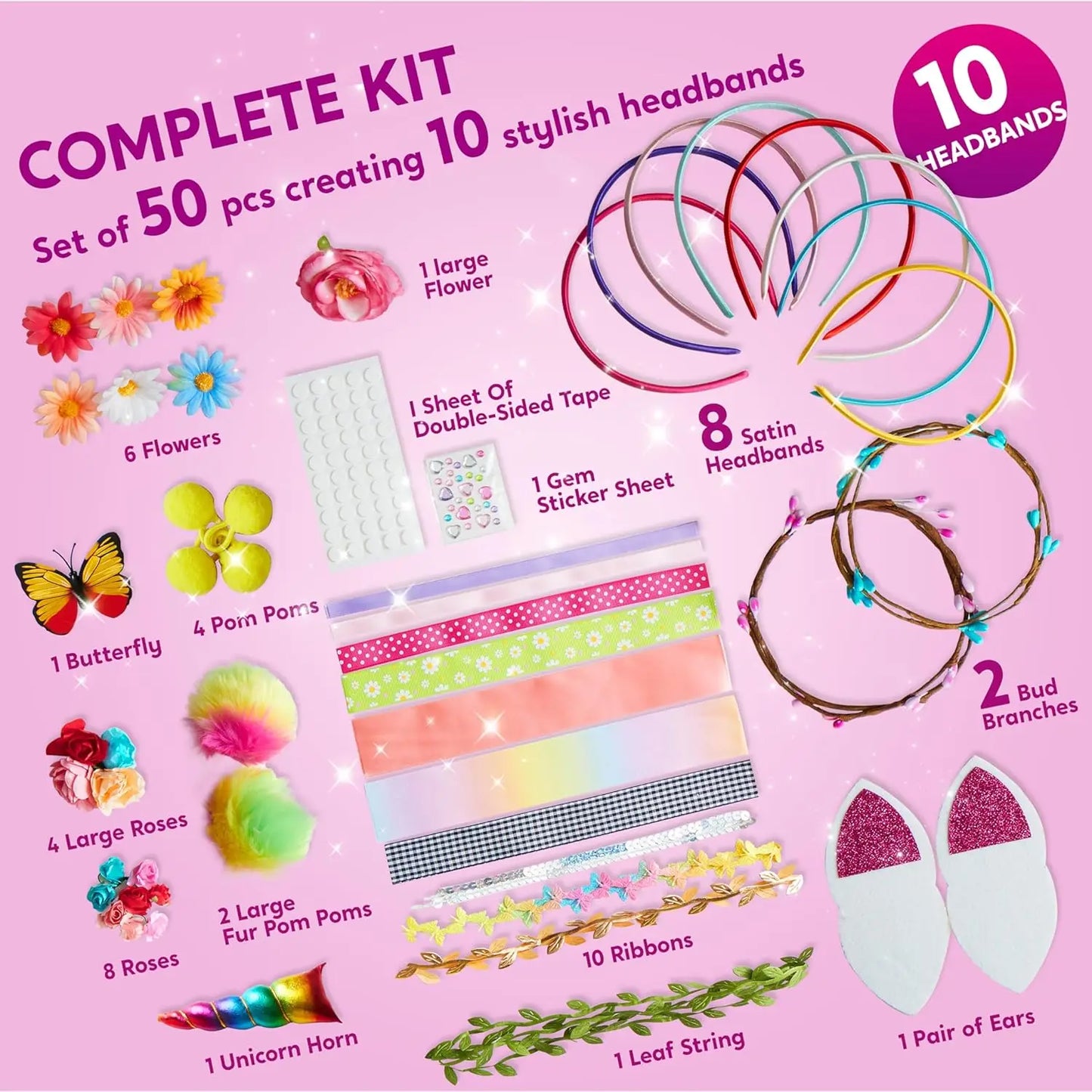 Joyfy Girls Headband Making Kit For Diy Hair Accessories