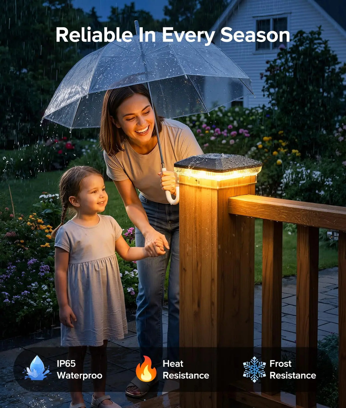 KPSTEK Solar Post Cap Lights Featuring 3 Modes And Waterproof Protection