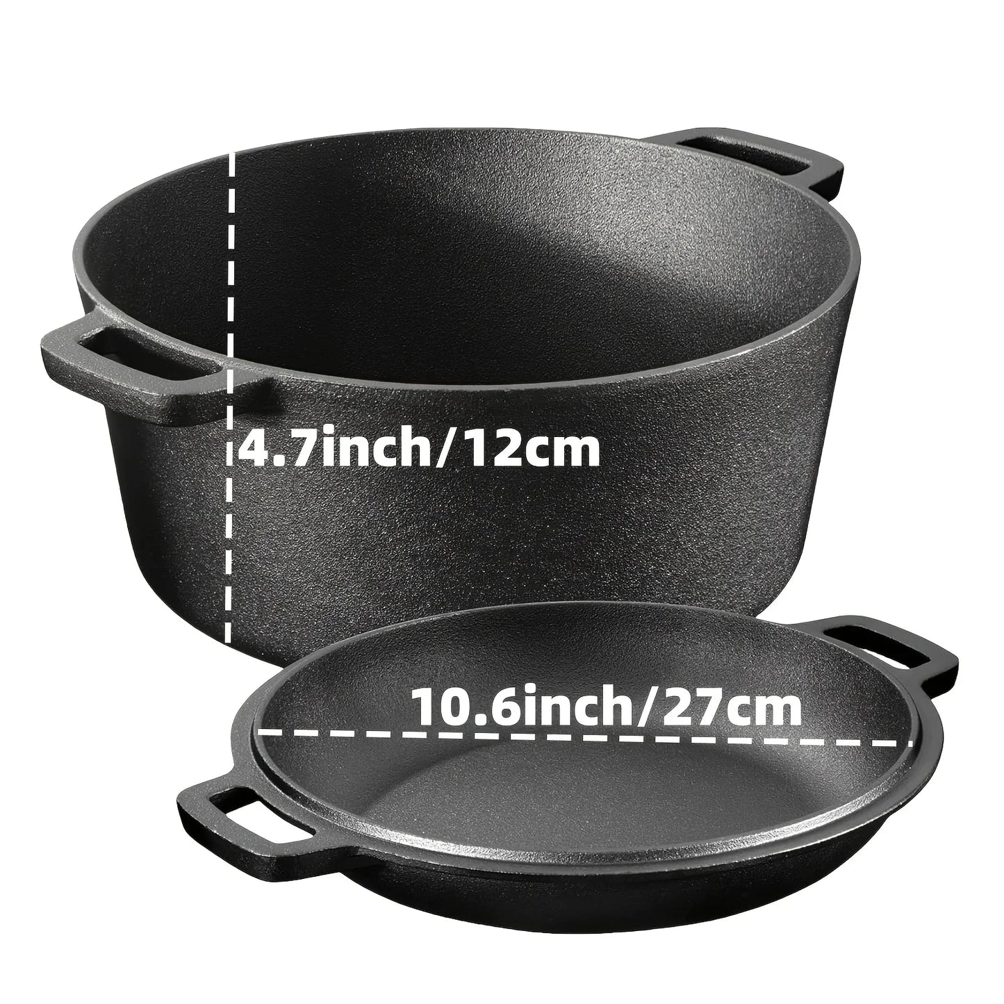 AEDG 3 Piece Cast Iron Skillet Set Preseasoned Pans