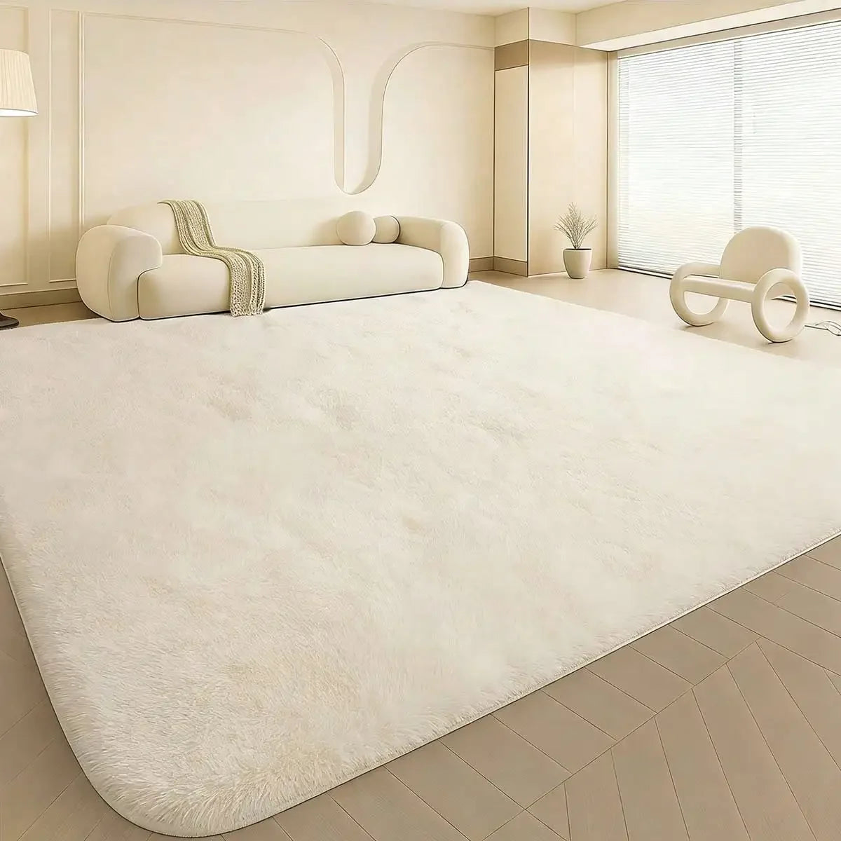 Thick Plush Cut Pile Carpet With Non Slip Protective Backing