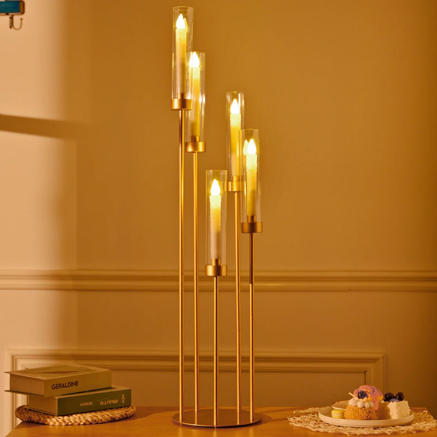 VINCIGANT Floor Candelabra 5 Arm Candle Holder For LED Candles