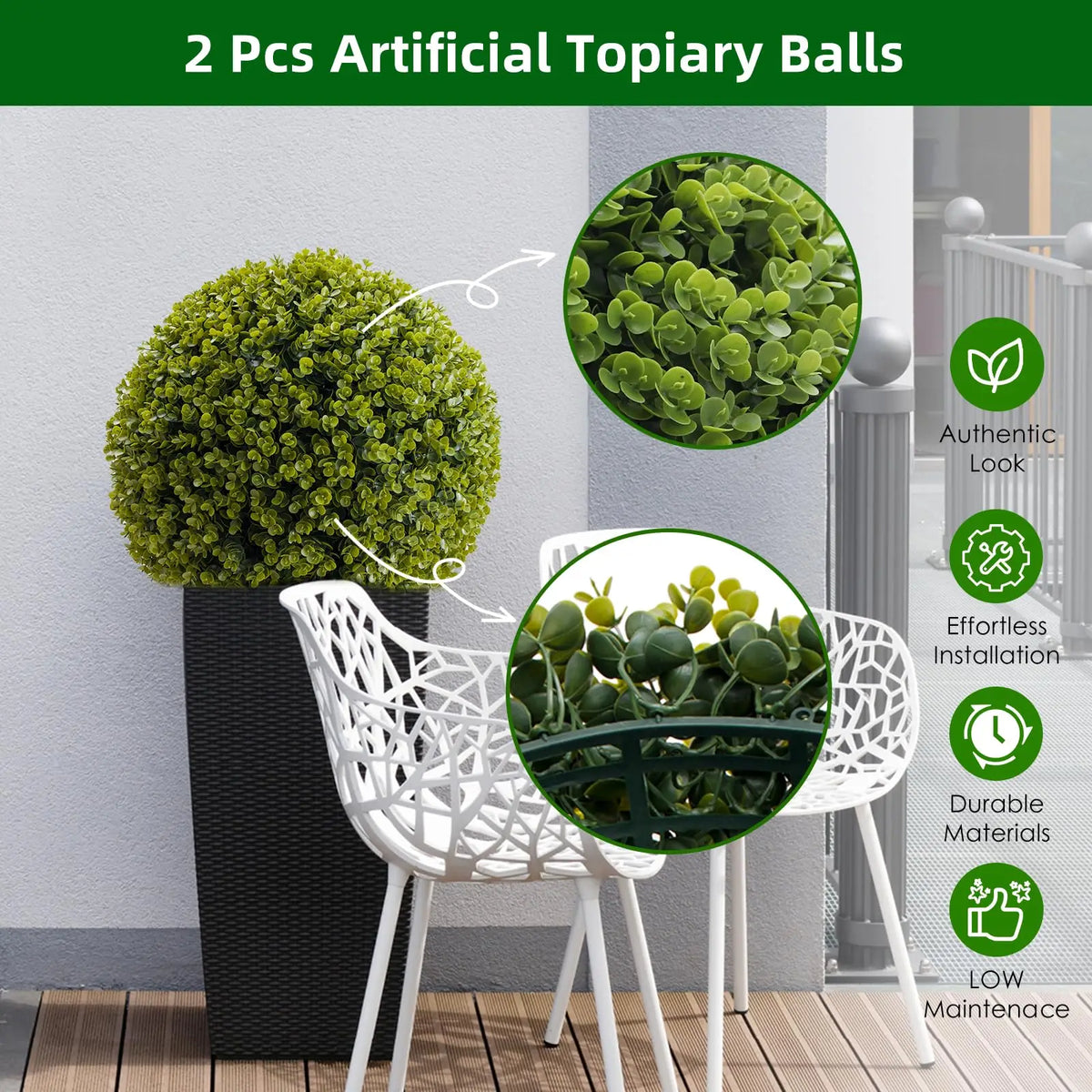 Studyset Artificial Topiary Garden Balls For Home And Outdoor Decor