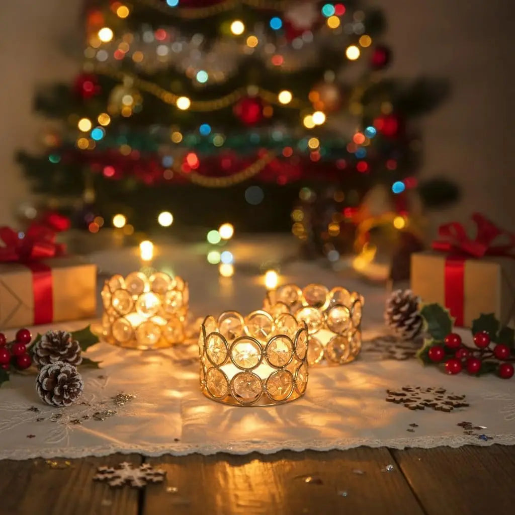 Vinciant 12Pcs Crystal Votive Candle Holders Wedding Party Decor