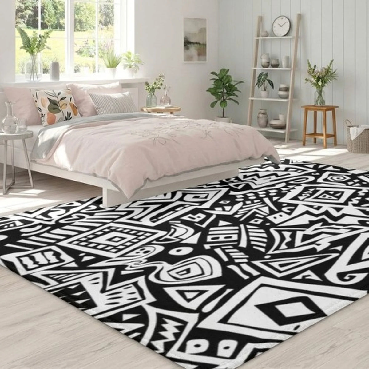 Modern Geometric Area Rug For Contemporary Living Room Decor
