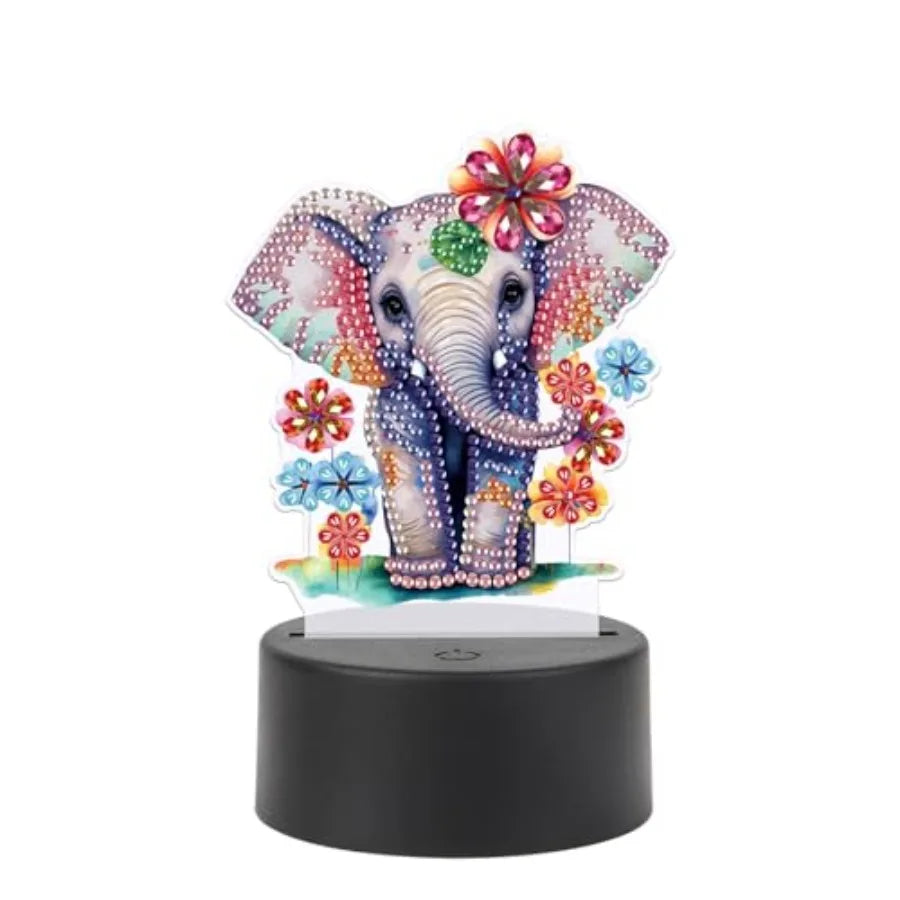 Diamond Art Led Night Light Creative Diy Mosaic Decor Lamp