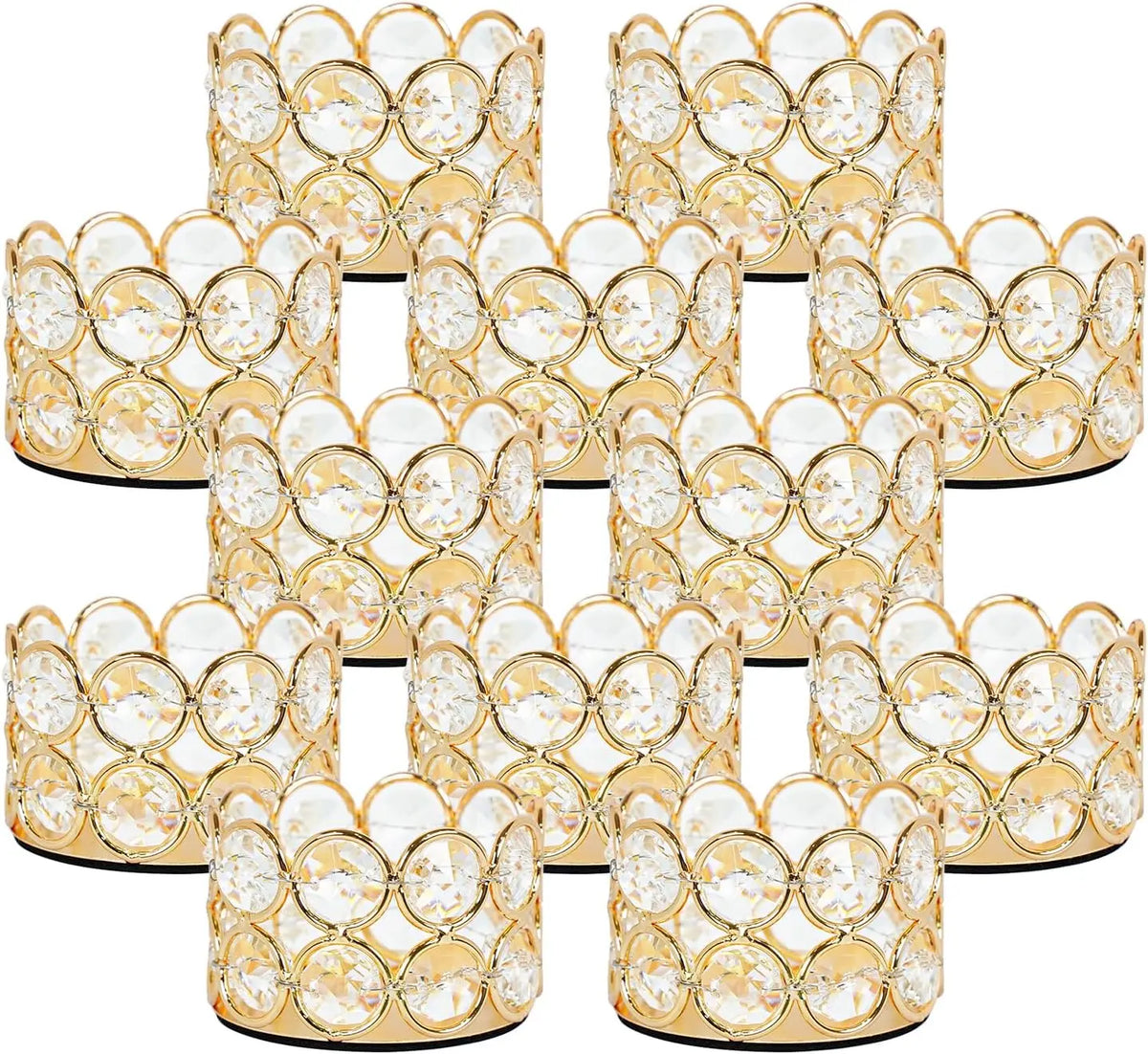 Vinciant 12Pcs Crystal Votive Candle Holders Wedding Party Decor