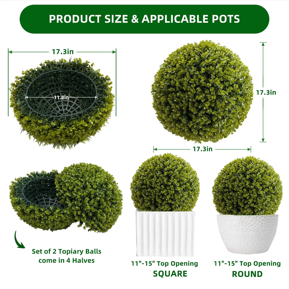 Studyset Artificial Topiary Garden Balls For Home And Outdoor Decor