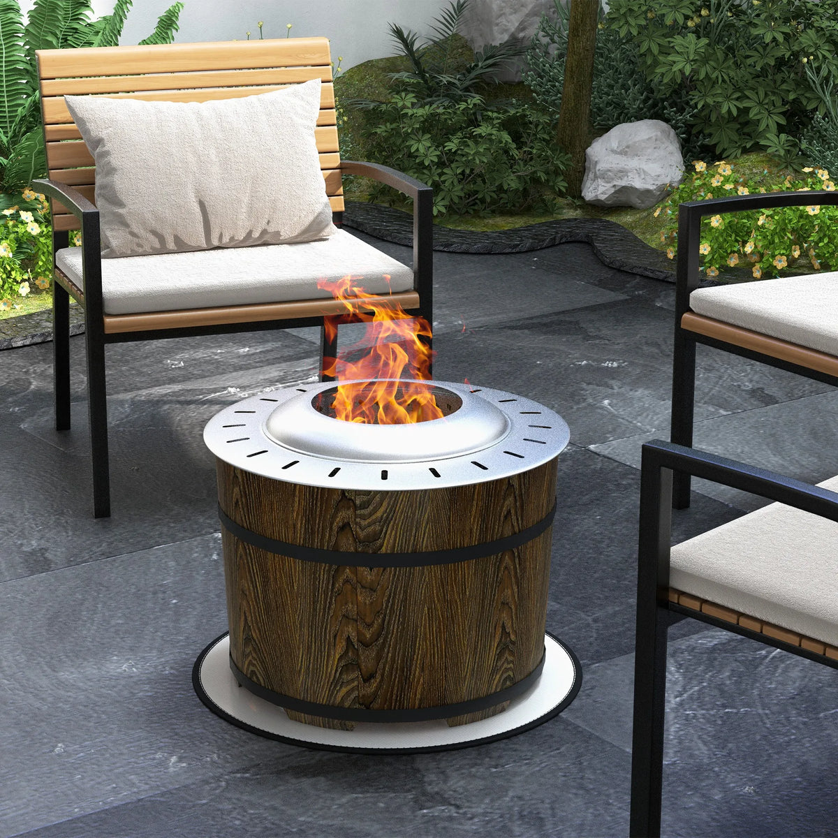 Outsunny Smokeless Wood Burning Fire Pit Made From Magnesium Oxide