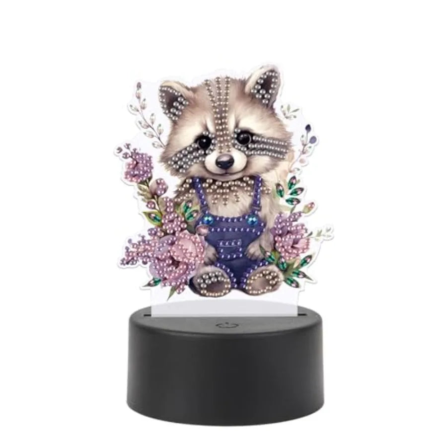 Diamond Art Led Night Light Creative Diy Mosaic Decor Lamp