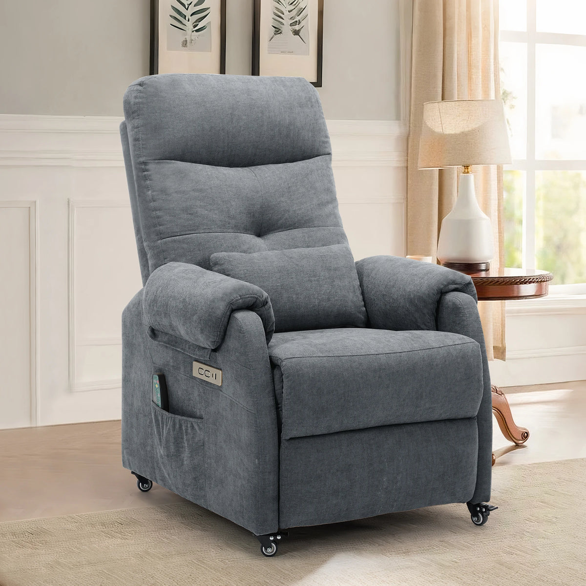 Korsaer Electric Recliner Chair With Usb Port And Wheels