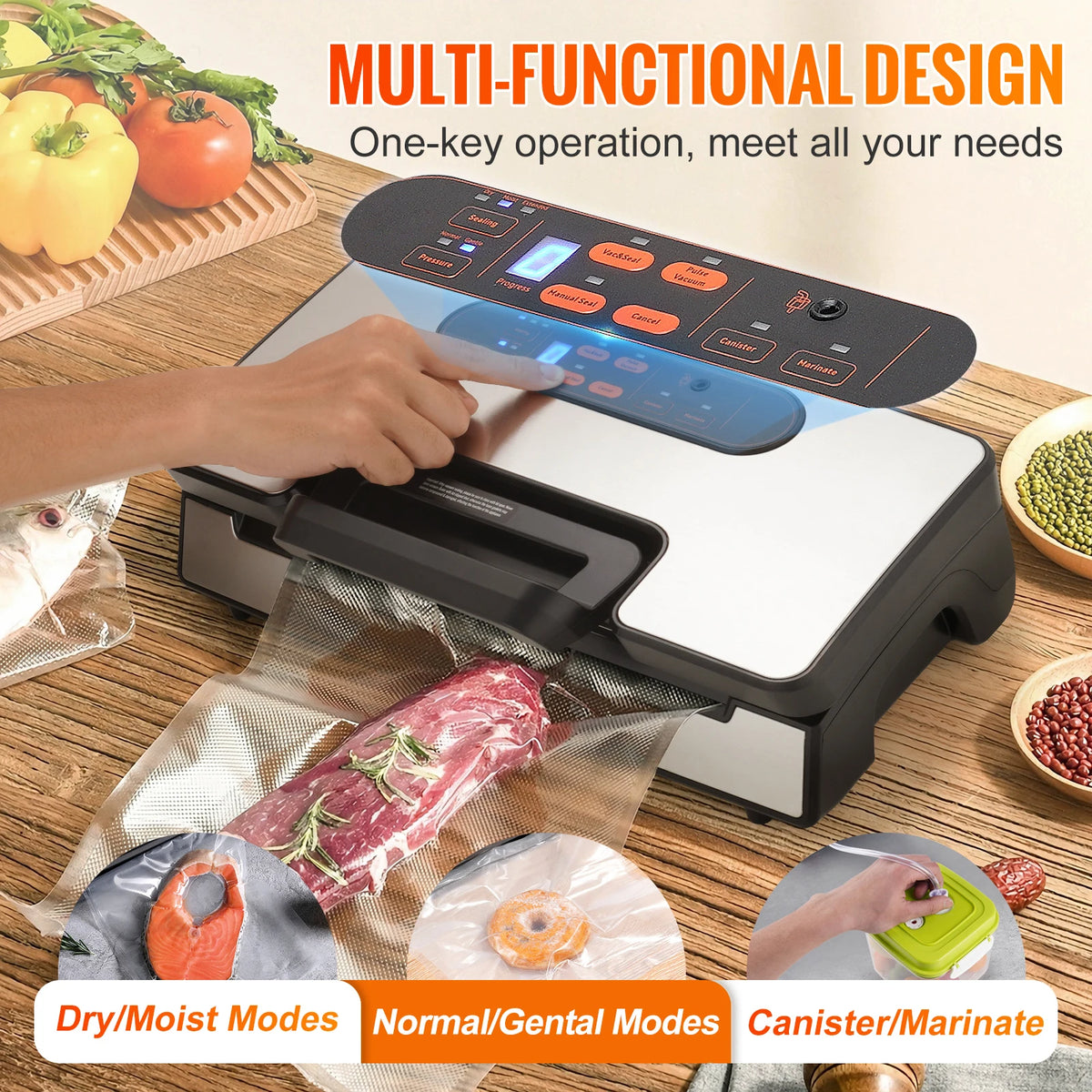 SucceBuy Vacuum Sealer 90KPa 130W With Free Bags Fresh