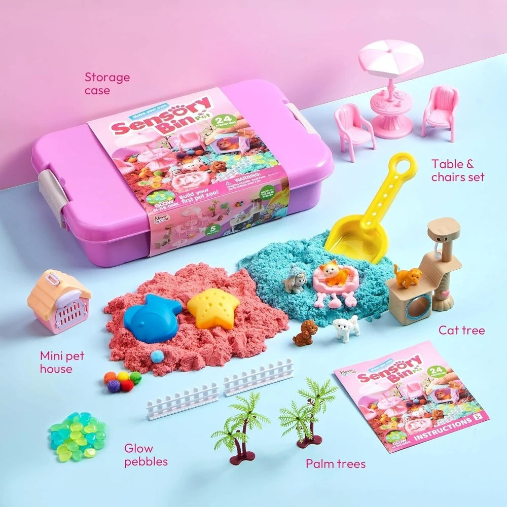 Joyfy Pet Sensory Bin With Glow Stones Preschool Learning Activities