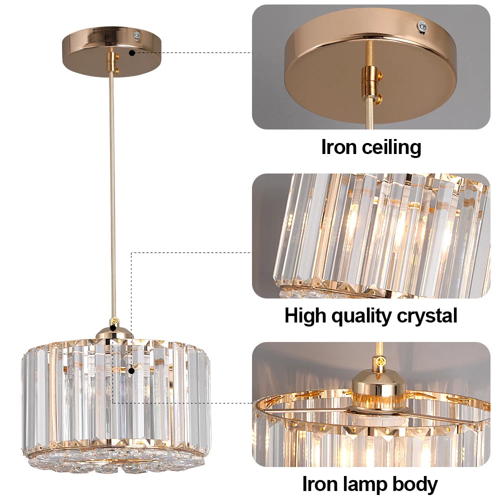 GreeLustr Modern Pendant LED Light Luxury Chandelier Crystal Ceiling Lamp