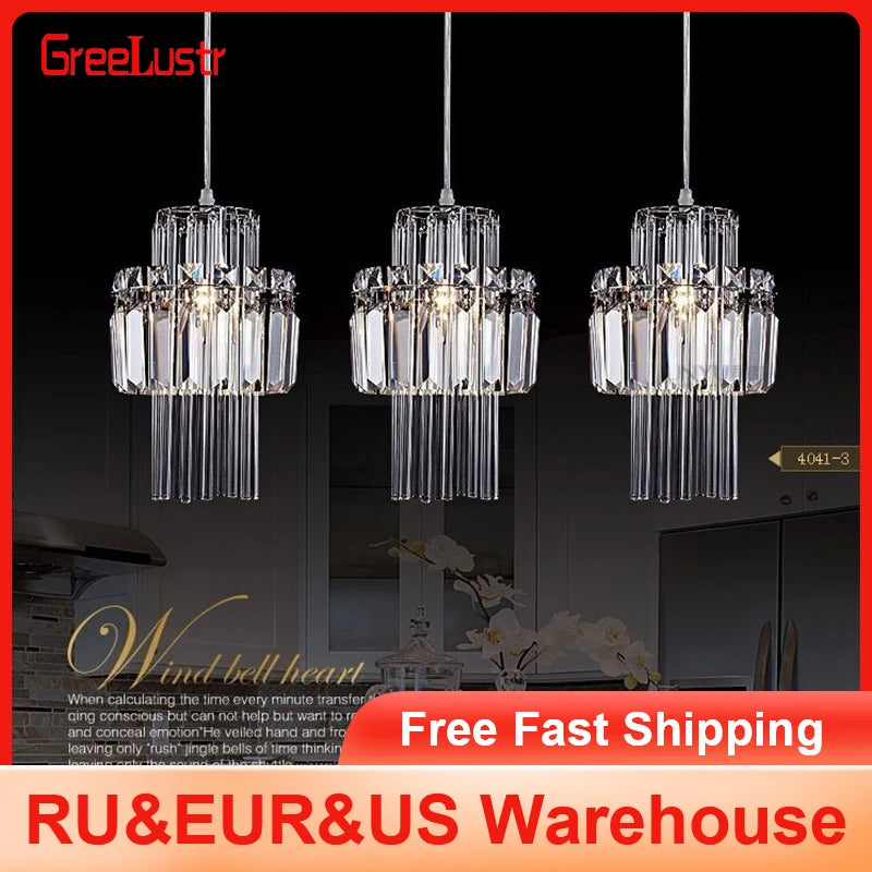 GreeLustr Modern Crystal Pendant Ceiling Light For Home Decor