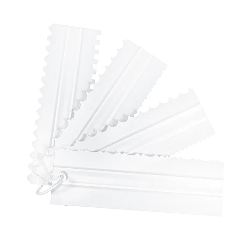 Plastic Double Sided Cake Scraper Set For Patterned Cream Decorating