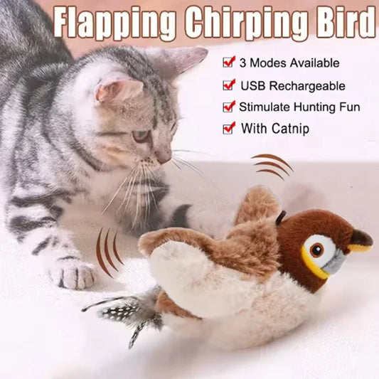Interactive Plush Simulated Bird Toy For Cats And Dogs
