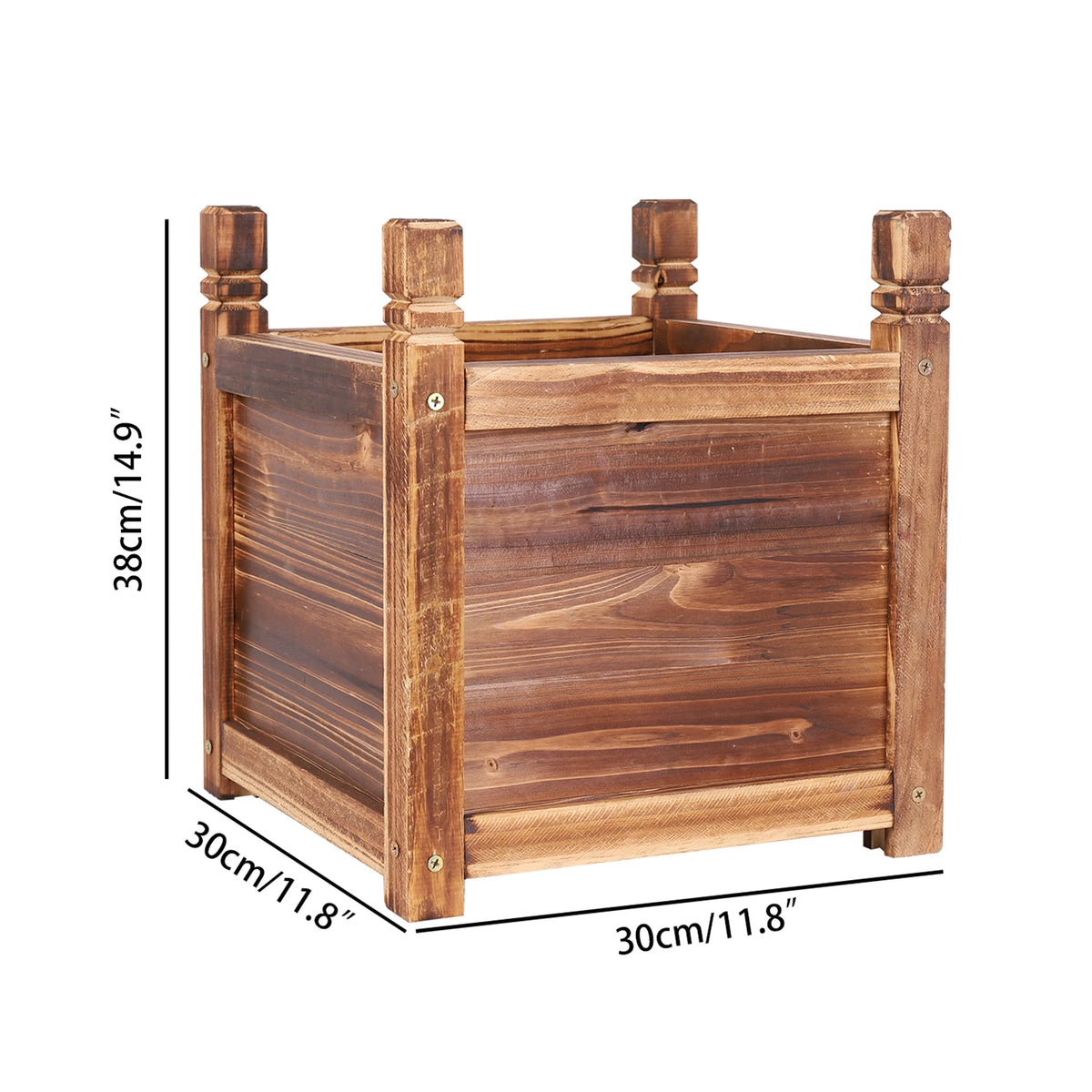 Premium Pine Wood Raised Garden Planter For Flowers And Herbs