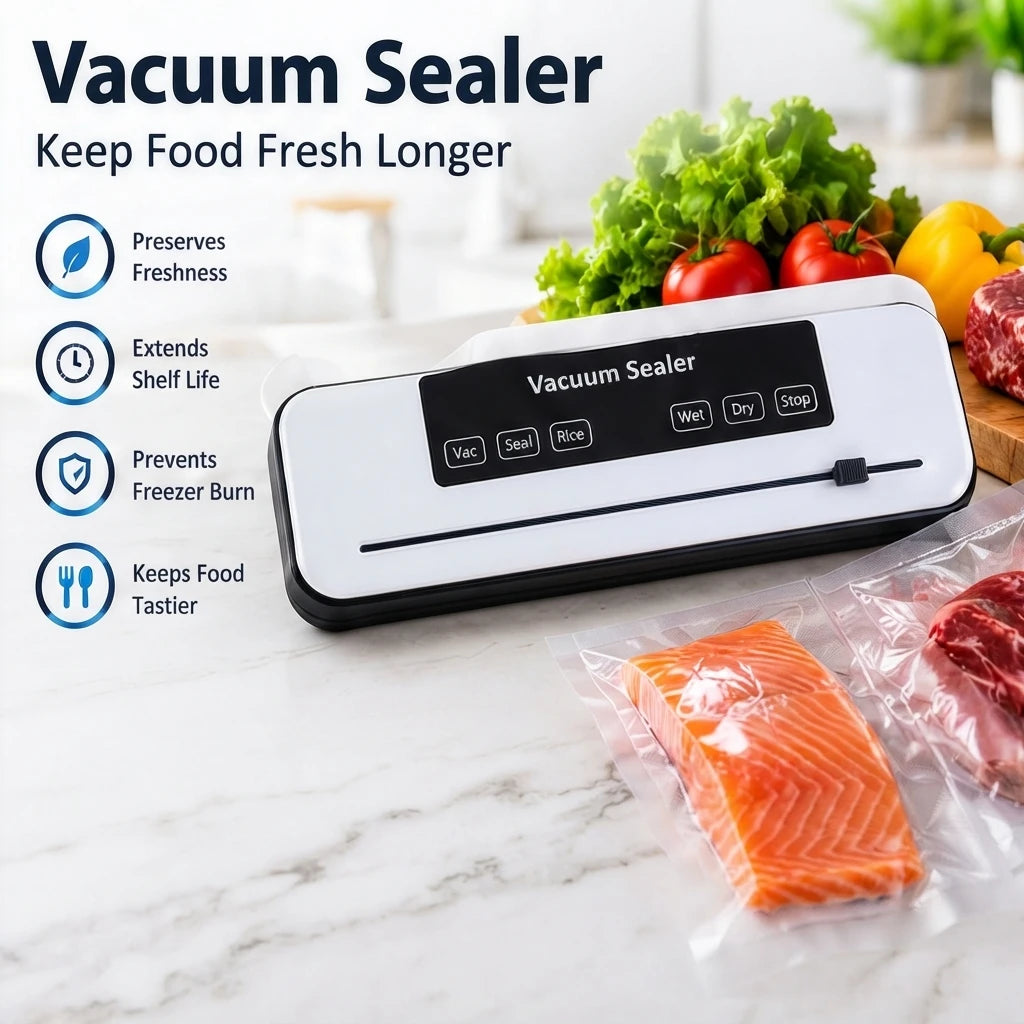 Automatic Food Vacuum Sealer Machine With Heat Seal Function