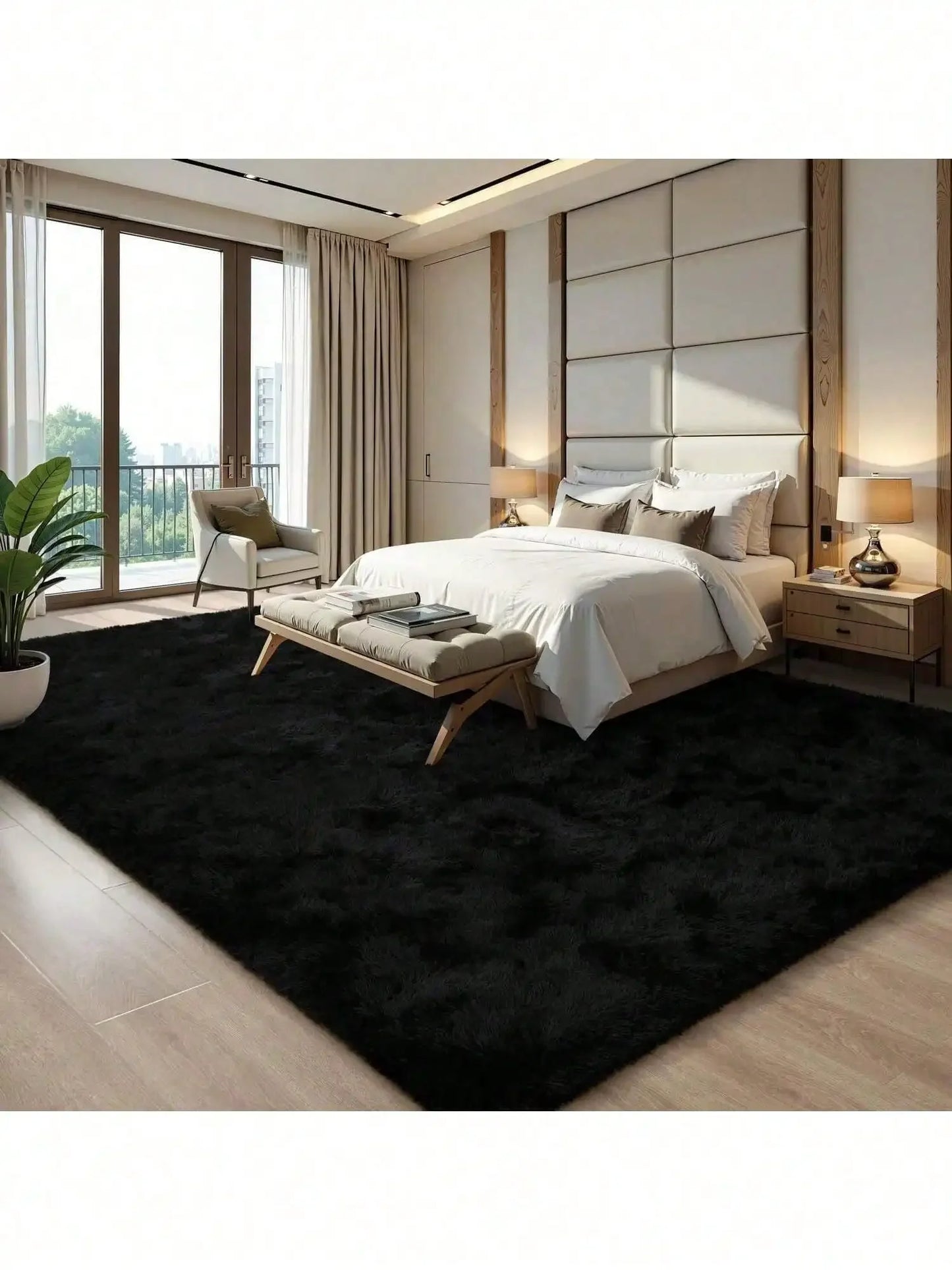 Thick Plush Cut Pile Carpet With Non Slip Protective Backing