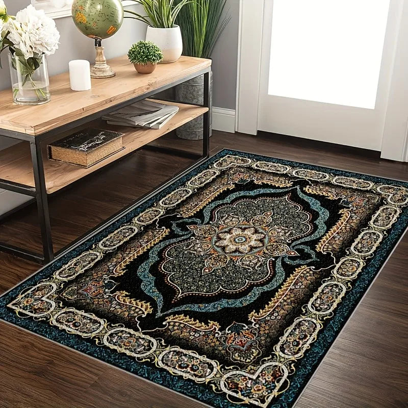 Decorative Velvet Floor Mat with Rubber Backing and Polyester