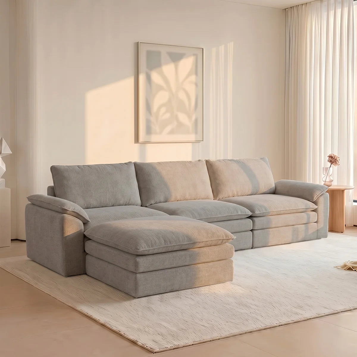 Modern Cloud Modular Sofa Set With Plush Cushions For Home