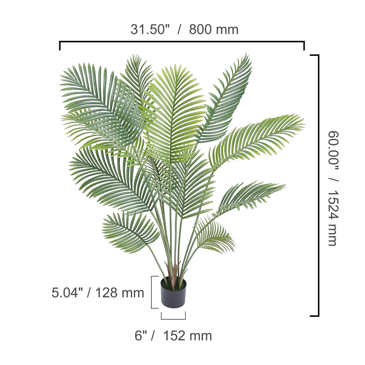 SucceBuy Premium Faux Palm Tree Featuring Stable Balanced Design