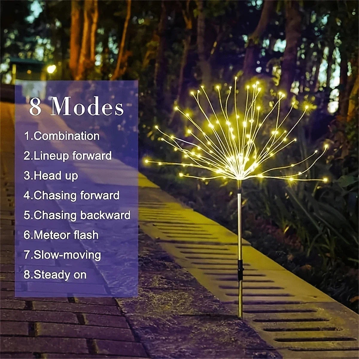 4 Pack, 420/300/200/60LED each, Solar Fireworks Light Outdoor waterproof Fairy Garden Lights 8 Lighting Modes DIY Starburst Solar Lamps Holiday Decorative Lights clearance