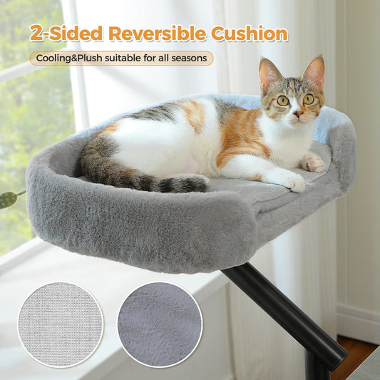 Cat Desk Bed, 360° Rotatable Cat Bed Stand for Indoor Cats, Adjustable Cat Basket, Cats Hammock for Table, Soft Cat Bed for Desk