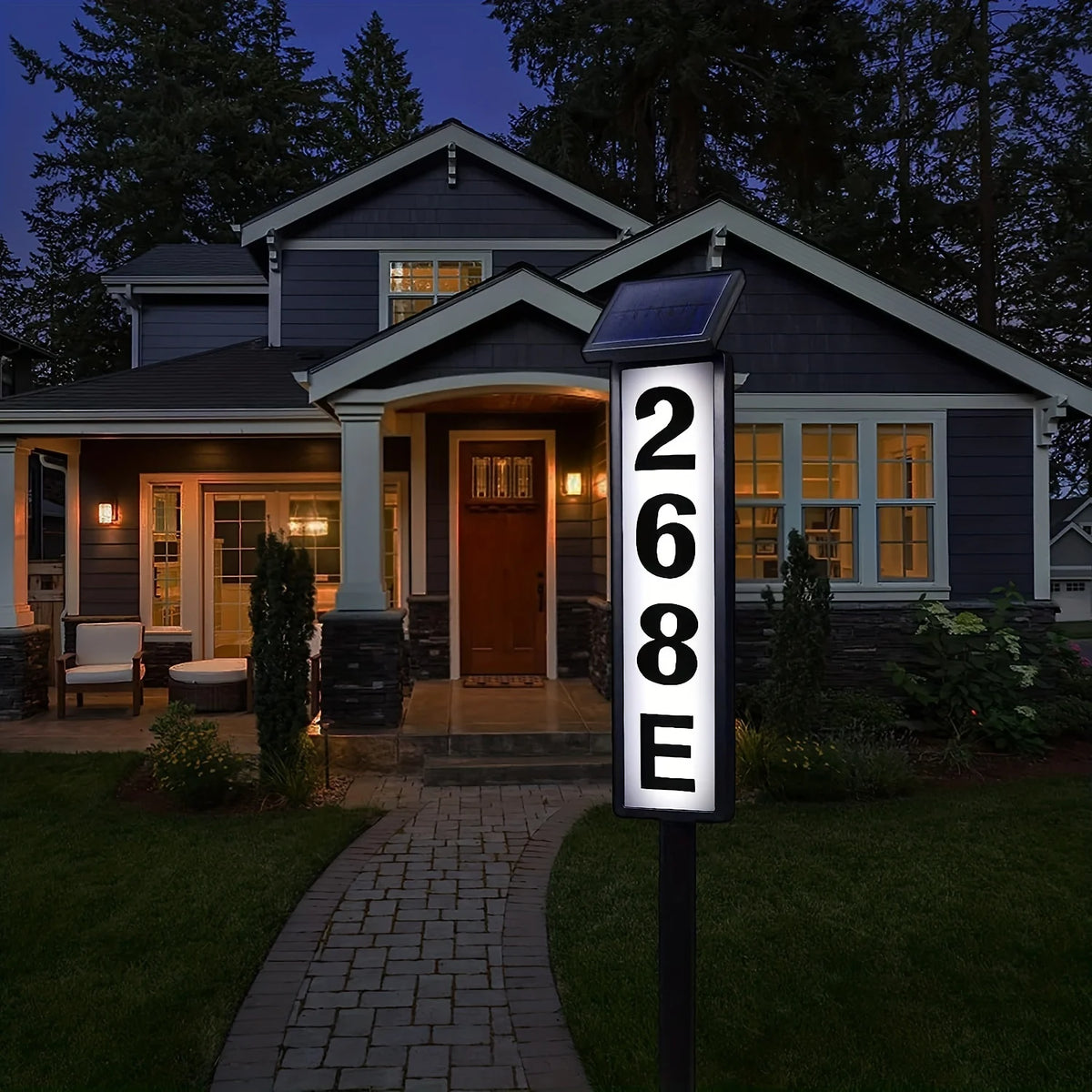 Solar Powered Outdoor Ground Insert Address Lawn Light