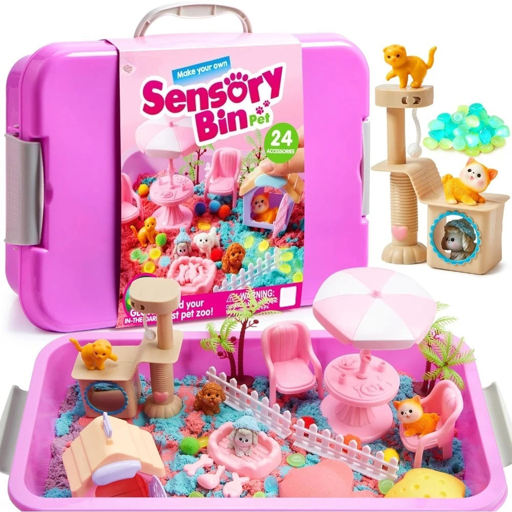 Joyfy Pet Sensory Bin With Glow Stones Preschool Learning Activities