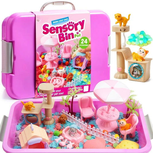 Joyfy Pet Sensory Bin With Glow Stones Preschool Learning Activities
