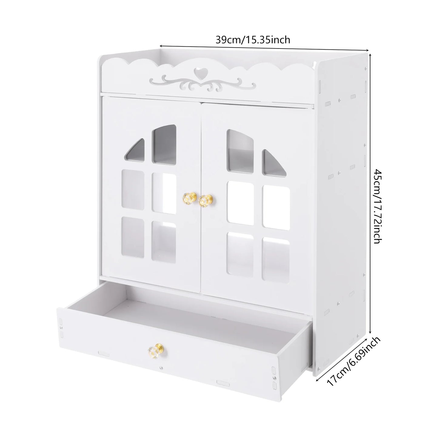 Wall Mounted Bathroom Organizer No Drill Large Capacity Multi-tier Shelf for Toiletries Cosmetics