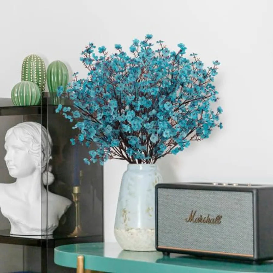 8Pcs Babys Breath Artificial Flowers Silk, Real Touch Bouquets Flowers for Vase Home Office Wedding Spring Winter Indoor Outdoo