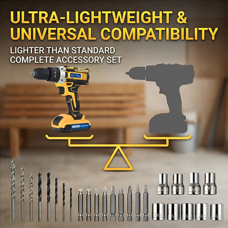 Cordless Lithium Ion Impact Driver And Electric Drill Kit