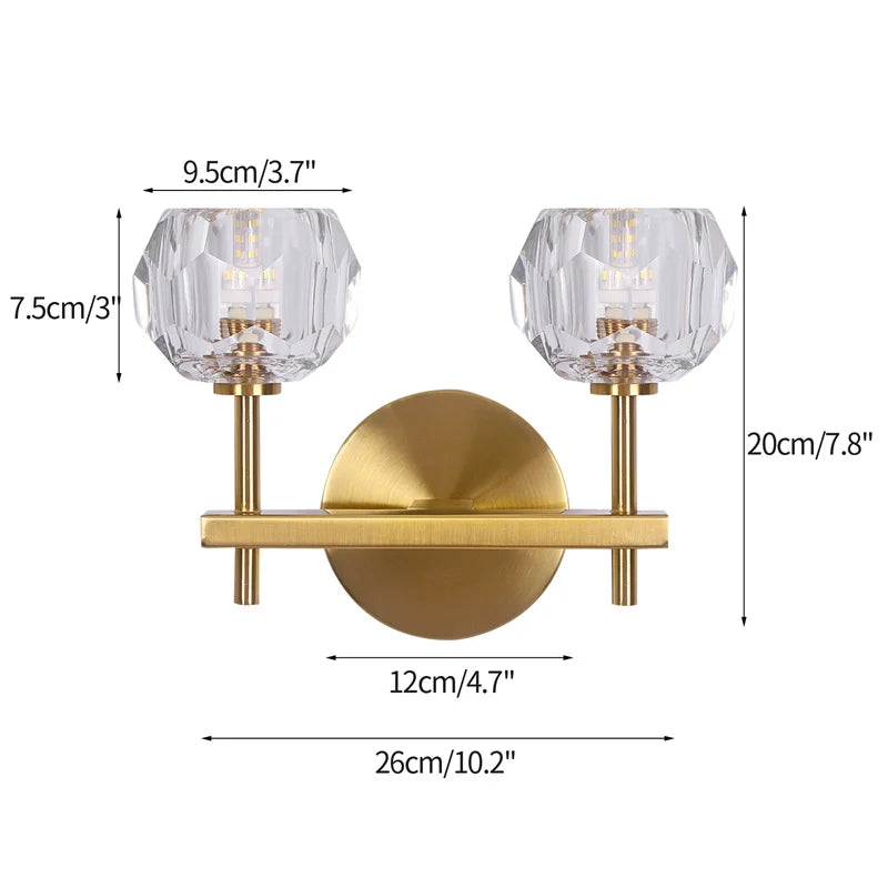 Modern Crystal Sconce Lamp G9 Wall Sconce Aisle Door Front Lights Sleeping Copper Wall Lights Bedside Lamp For Bedroom Fixtures
