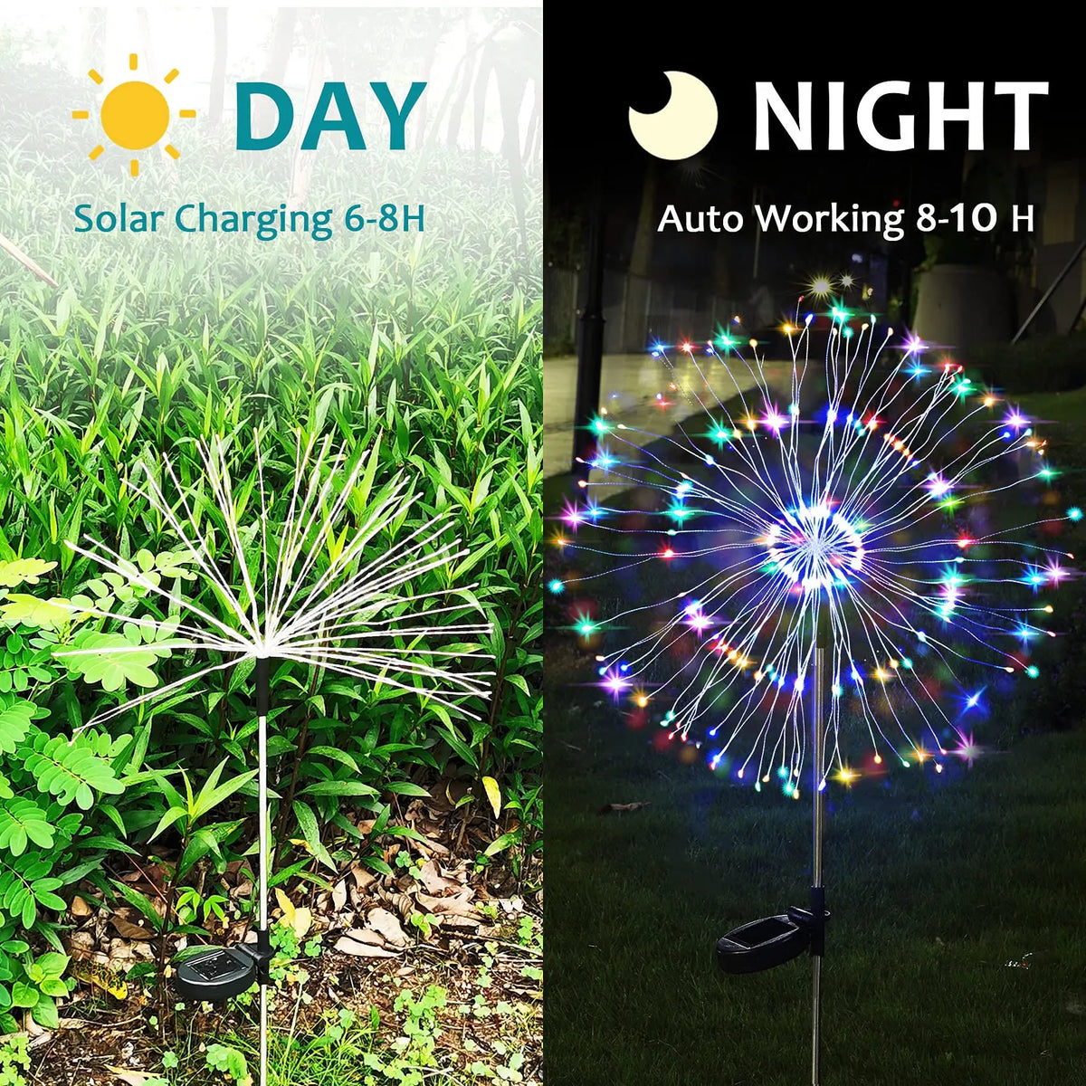 4 Pack, 420/300/200/60LED each, Solar Fireworks Light Outdoor waterproof Fairy Garden Lights 8 Lighting Modes DIY Starburst Solar Lamps Holiday Decorative Lights clearance