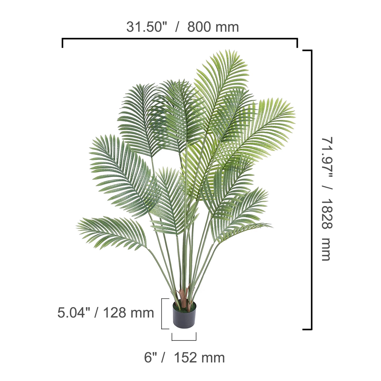 SucceBuy Premium Faux Palm Tree Featuring Stable Balanced Design