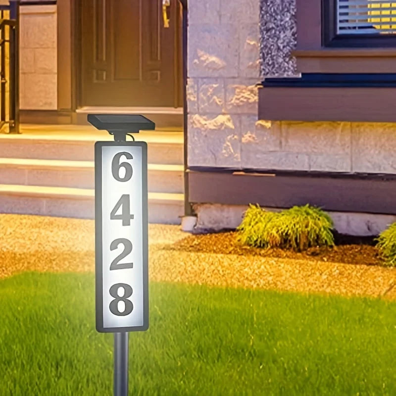 Solar Powered Outdoor Ground Insert Address Lawn Light