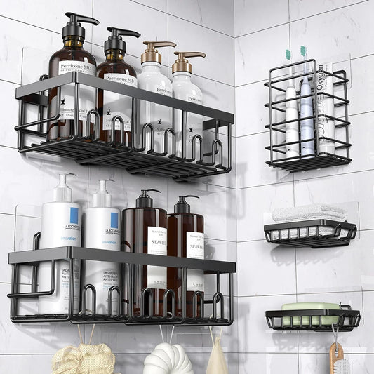 Adhesive Rustproof Stainless Steel Corner Shower Caddy with Soap Holder
