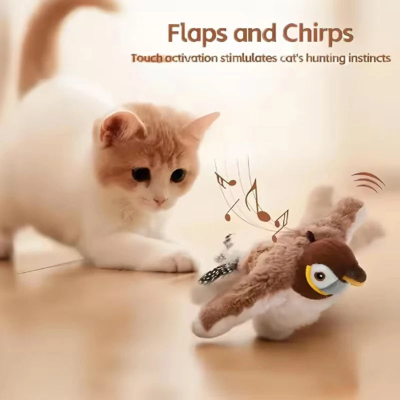Interactive Plush Simulated Bird Toy For Cats And Dogs