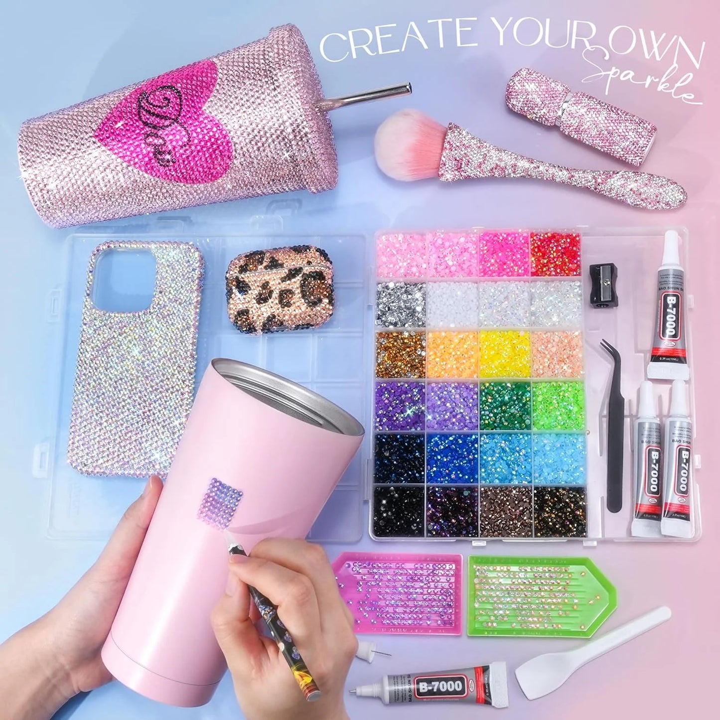 All In One Resin Rhinestone Kit With Glue Tools
