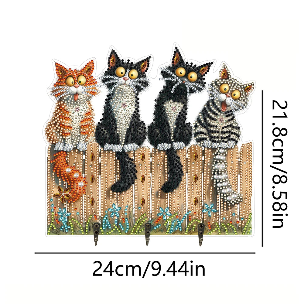 Kitten Diamond Art Wall Hooks For Painting And Craft Display