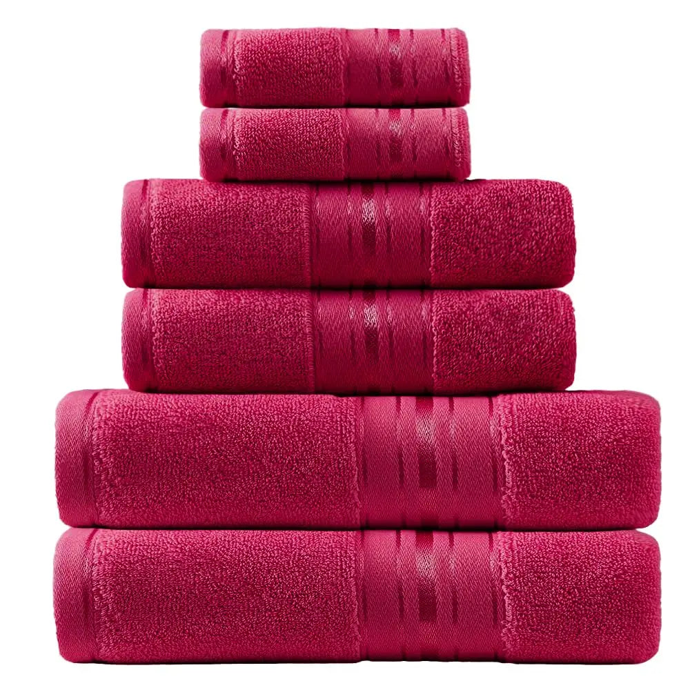 Luxury Turkish Cotton Six Piece Towel Set for Bathroom