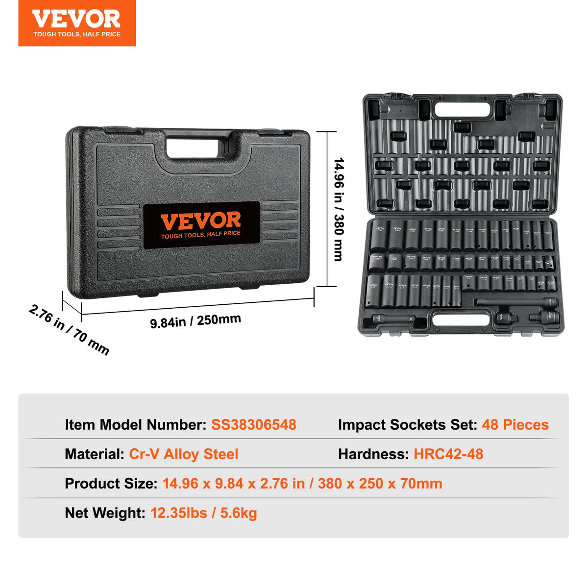 SucceBuy Premium Deep Impact Socket Set For Automotive Repair